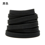 適配阿迪金標原裝棉鞋帶三葉草史密斯板鞋小白鞋雙層扁鞋帶 黑色2雙裝(34-35碼) 均碼