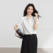 伯德小姐白色雪紡短袖襯衫女小個(gè)子穿搭職業(yè)上衣考公面試正裝襯衣