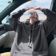 男裝2025新款網(wǎng)紅600G重磅衛衣男秋冬季寬松大碼打底衫情侶裝顯瘦 深灰色 S S