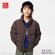 優(yōu)衣庫童裝男童女童蓬松羽絨茄克外套夾克羽絨服25秋冬新款478148 38 深褐色 160