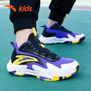 安踏（ANTA）兒童官方旗艦店2025年冬季厚底耐磨籃球鞋舒適透氣高幫耐磨男童鞋 A1254黑/安踏白-2 33