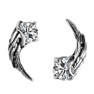 其他家耳釘2024年新款潮耳環(huán)925銀針肖戰同款耳夾男士ins小眾設計女耳飾 925銀針翅膀耳釘【白色一對】