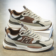 叢林獅子（CONGLINSHIZI）莆田阿甘男鞋秋季網(wǎng)面青少年休閑跑步防滑耐磨厚底運動(dòng)鞋2025新款 【主圖款】白色 39