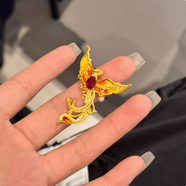 恒久葉鳳舞九天古法金鳳凰婚嫁三金戒指 「鳳凰于飛」戒指