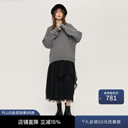 moussy&sly新品甜美日系風(fēng)面料拼接衛衣連衣裙女038HAL33-0311 黑色020 均碼 00020/F
