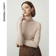 朗姿【朗姿羊毛Basic衣櫥】純羊毛法式毛針織衫冬季新款修身長(cháng)袖毛衣 珊瑚粉色2 XL