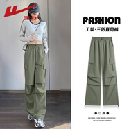 回力（Warrior）工裝三防直筒褲女2026秋季新款簡(jiǎn)約潮流寬松透氣休閑個(gè)性運動(dòng)長(cháng)褲