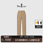 比音勒芬【韓國舒彈面料】春秋季女士褲裝都市通勤百搭氣質(zhì)干練直筒休閑褲 60卡其色 XL