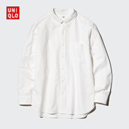 優(yōu)衣庫男女裝牛津紡襯衫長(cháng)袖襯衣休閑素色休閑通勤478086 475998 475998/01乳白色 3XL