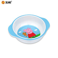 五和（WUHE）小豬佩奇輔食碗兒童餐具碗勺套裝分格餐盤寶寶飯碗密胺防燙耐摔 小豬佩奇雙耳碗250ml