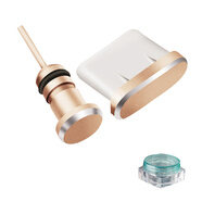 科森拓適用vivo iQOO手機防塵塞OPPO Type-c蘋果15新款iPhone16 plus/pro max軟硅膠塞USB-C充電口防塵塞 玫瑰金+收納盒