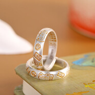 足銀9999描金招財貓戒指新中式高級感輕奢女士開(kāi)口指環(huán) 戒指