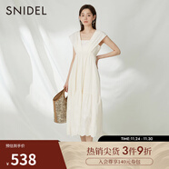 SNIDEL春夏款甜美方領(lǐng)露背高腰荷葉邊公主連衣裙SWFO232255 白色 均碼 （F）