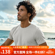 AKSERIES基礎款圓領(lǐng)短袖T恤男士夏裝簡(jiǎn)約純色復古合身版型AK男裝2500597 淺花灰 XL