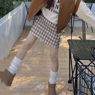 美式小眾學(xué)院風(fēng)千鳥(niǎo)格毛呢短裙女百搭復古風(fēng)顯瘦秋冬款高腰包臀裙 千鳥(niǎo)格#毛呢#帶內襯【高品質(zhì)】 S  建議85-95斤