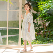 女童公主裙夏裝2025夏季新款親子裝兒童裙子網(wǎng)紅小女孩連衣裙批發(fā) 綠色連衣裙 cm 120