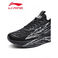 LI NING李寧跑步鞋男新款網(wǎng)面輕便透氣休閑鞋爆米花碳板防滑減震跑鞋 681 6818黑銀色/網(wǎng)面 44