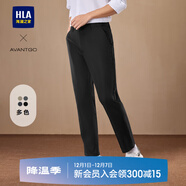 海瀾之家（HLA）休閑褲男輕商務(wù)時(shí)尚系列大碼褲子男秋冬季 黑色5C 2XL 185/92A推薦163~176斤