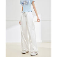 小個(gè)子2025夏季新款韓版時(shí)尚小眾設計感休閑哈倫褲 白 M M