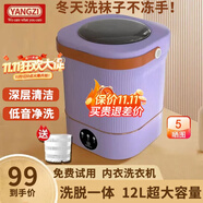YANGZI揚子集團半全自動(dòng)迷你洗衣機小型洗脫一體 內衣內褲洗衣機學(xué)生宿舍 嬰兒洗襪子機帶脫水租房半自動(dòng) 升級款12L紫【藍光+CLE深度清潔+低音凈洗】