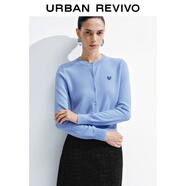 UR2025秋季新款女裝簡(jiǎn)約休閑亮片裝飾針織開(kāi)衫UWB950011 淺紫藍 XL