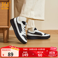 361°板鞋女鞋秋冬季新款青禾百搭小白鞋革面加絨保暖休閑運(yùn)動鞋子女 羽毛白/曜石黑【秋季新品】 36