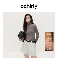 歐時(shí)力OCHIRLY【懶人毛衣】可機洗進(jìn)口100%美麗諾羊毛毛衣女無(wú)縫一體 大象灰 S