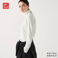 優(yōu)衣庫女裝HEATTECH搖粒絨兩翻領(lǐng)套頭衫/長(cháng)袖高領(lǐng)470142 01 乳白色 3XL /175/108C