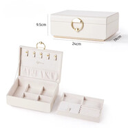 biqi首飾盒子精致項鏈防氧化大容量禮物耳環(huán)飾品首飾盒收納盒 極簡(jiǎn)首飾盒-新光月白 (雙層大容量-鹿纖絨)