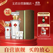 文君 綠色禮盒 52度 500ml+100ml 禮盒裝 濃香型白酒 送禮宴請(qǐng)收藏