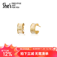 She's茜子飾品梔子花環(huán)925銀針耳釘小眾設計感耳環(huán)生日禮物送女友