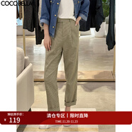 COCOBELLA時(shí)尚千鳥(niǎo)格高腰打褶休閑褲女氣質(zhì)通勤OL直筒褲PA67 細格 M