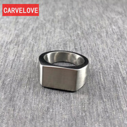 CARVELOVEins北歐簡(jiǎn)約主義男女幾何復古純色正方形情侶款對戒指潮配飾指環(huán) 鋼色 男碼9號(指圍6.2cm)
