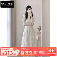 NY-RCE法式白色感仙女連衣裙女夏季新款超仙公主裙溫柔風(fēng)氣質(zhì)長裙子 連衣裙 M 【90-100斤】