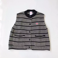 張曉沫日系24秋冬新品danton針織百搭條紋無袖馬夾坎肩上衣女 條紋 均碼 均碼