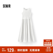 森馬（Semir）連衣裙女高腰拼接背心裙百搭2025夏優(yōu)雅圓領(lǐng)長裙通勤109325114015