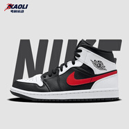 耐克（NIKE）【潮】Nike Air Jordan aj1板鞋男女新款情侶中幫休閑運動(dòng)籃球鞋 554725/554724-075紅鉤熊貓 43