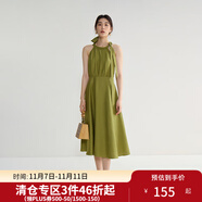 獨(dú)束微胖MM大碼女裝法式氣質(zhì)感高腰顯瘦A擺掛脖吊帶連衣裙 綠野仙蹤連衣裙 3XL (尺碼：5) 拍前和客服確認(rèn)尺碼