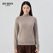 深呼吸DEEP BREATH女裝煙管領(lǐng)針織100%純羊絨衫女A301600 灰咖 L (4)