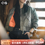 馬登女裝MA1飛行員夾克棉服秋季加厚保暖棒球服棉衣女士工裝外套短款 軍綠色 S