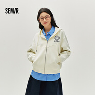森馬（Semir）外套女春季連帽字母刺繡寬松落肩夾克分割學(xué)院風(fēng)上衣101125108002