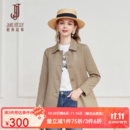 經(jīng)典故事（JANE STORY）經(jīng)典故事時(shí)尚簡(jiǎn)約短款風(fēng)衣女春秋2025新款高級(jí)氣質(zhì)小個(gè)子通勤外套 U05卡其色 M