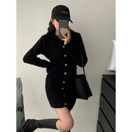 杏色針織衫毛衣開(kāi)衫外搭連衣裙配大衣包臀短裙寬松秋冬外套女裙子 熟風(fēng)內搭2022網(wǎng)紅搭配的長(cháng)波點(diǎn)茶羽荷葉邊現貨秒發(fā) S S