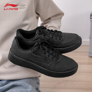 李寧板鞋男鞋2025冬季新款白色鞋子潮流低幫耐磨運動(dòng)小白鞋正品休閑鞋 黑色【月臨】 39 (240mm)