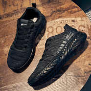 回力官方運動(dòng)跑步鞋子男款減震男鞋輕休閑鞋夏季透氣網(wǎng)面鞋 095黑色42