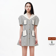 RE'VAN芮范夏季新品設計師款質(zhì)感撞色豎條紋連衣裙RN31101194 豎條紋 M 38