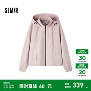 Semir防護外套|商場(chǎng)同款森馬外套女三防防風(fēng)拼色2024秋季新款寬松夾克 紫紅60270 L 165/88A