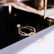 MHFDO韓國簡(jiǎn)約微鑲鉆鈦鋼戒指女款個(gè)性流行潮人指環(huán)時(shí)尚戒子手指配飾品 美號5號