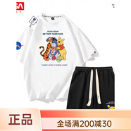 阿尤布維尼熊短袖N(xiāo)AA小熊維尼短袖t恤男女款半袖卡通情侶夏裝搭 AHT981WNX01白色+HKJJWNX黑色 S