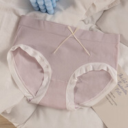 馨蔓莉獨立包裝日系甜美女內褲棉襠女士中腰三角褲薄款透氣柔軟提臀收腹 香芋紫 均碼